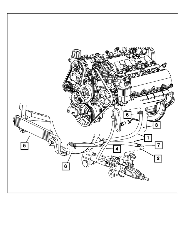 Genuine Chrysler 68055857AE Power Steering Pressure Hose