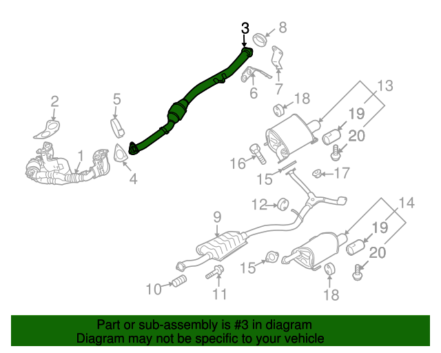 44620AC590 Catalytic Converter 20112013 Subaru Forester Select