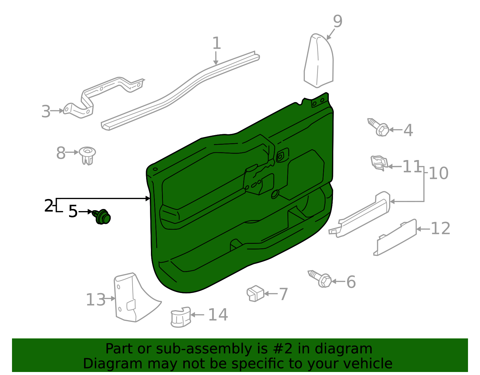 Door Trim Panel - Ford (HC3Z-2823942-MA)