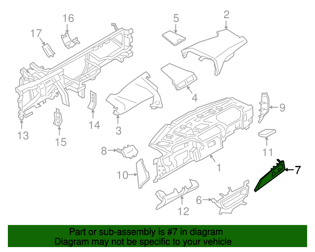 20172019 Lincoln Continental Trim Molding Passenger Side (RH) GD9Z