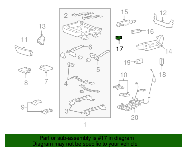 20092016 Cadillac Lumbar Switch 25908452