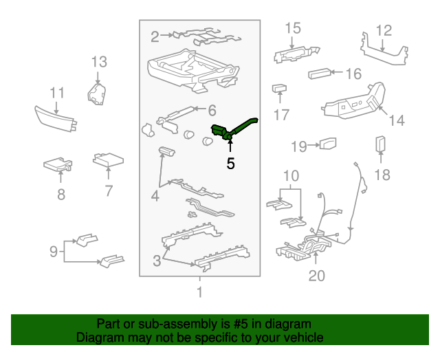 15894164 GM Driver Seat Adjuster Vertical Actuator GM Parts Store