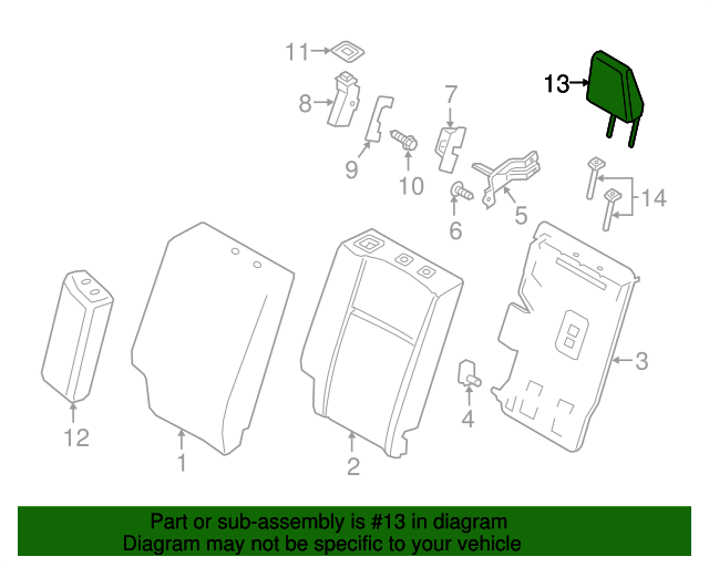 HN1Z58611A08BB 20182021 Ford EcoSport Headrest Fairway Ford Parts