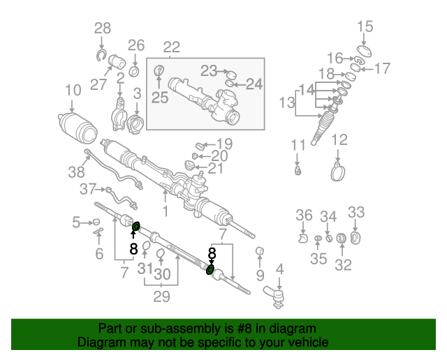 9021414002 Rack And Pinion Inner Tie Rod Lock Washer 20012005