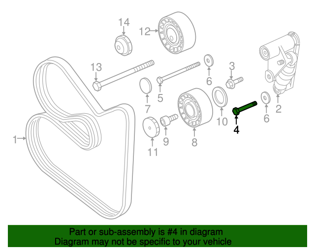 07119904533 20062008 BMW Z4 Belt Tensioner Bolt (07119904533