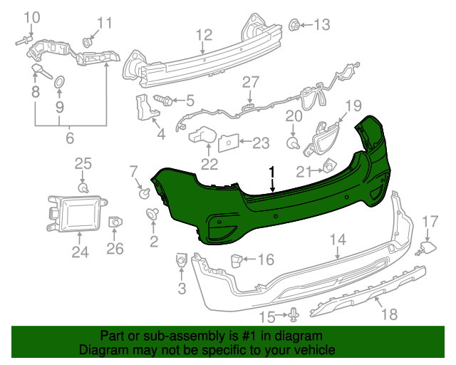 20172022 Chevrolet Trax Rear Upper Bumper Cover 42669429 GM