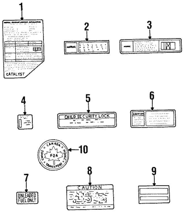 19982001 Chevrolet Metro Info Label 30014102