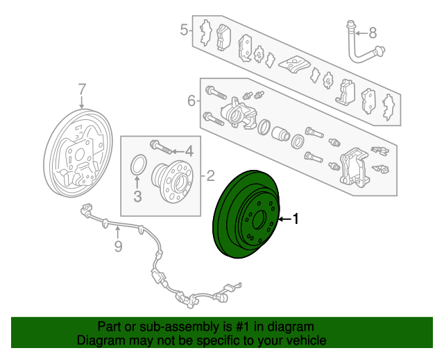 42510TK8A01 Disc Brake Rotor Rear 20152017 Honda Odyssey Honda