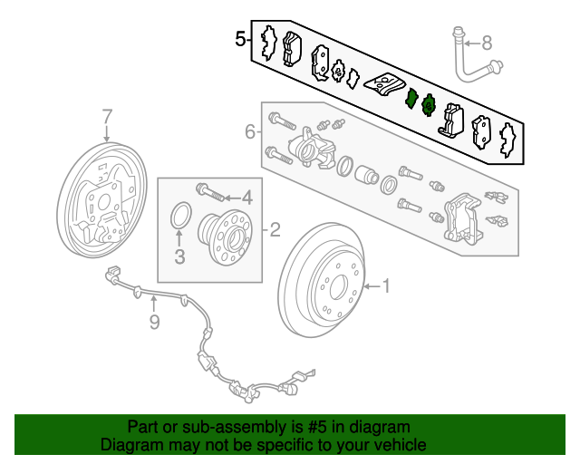43022TK8A01 Brake Pads Rear 20112017 Honda Odyssey Honda Acura