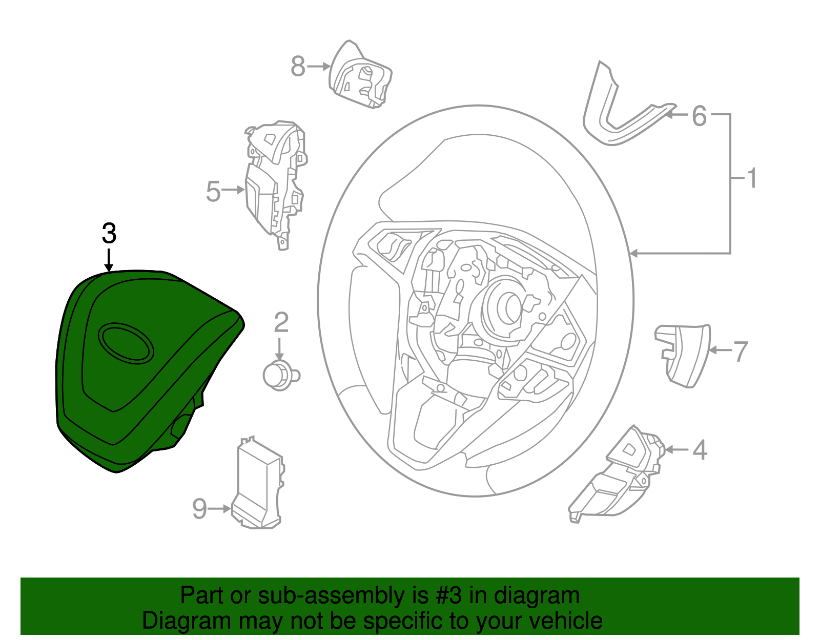 Driver Inflator Module - Ford (HA1Z-58043B13-CB)