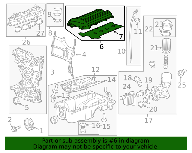 2021 Buick Encore Valve Cover 25203036 GMPartsNow