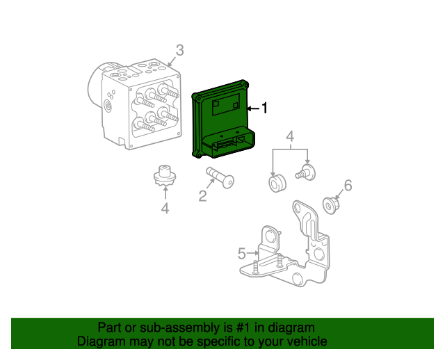 20112012 Chevrolet Malibu Electronic Brake Control Module Assembly