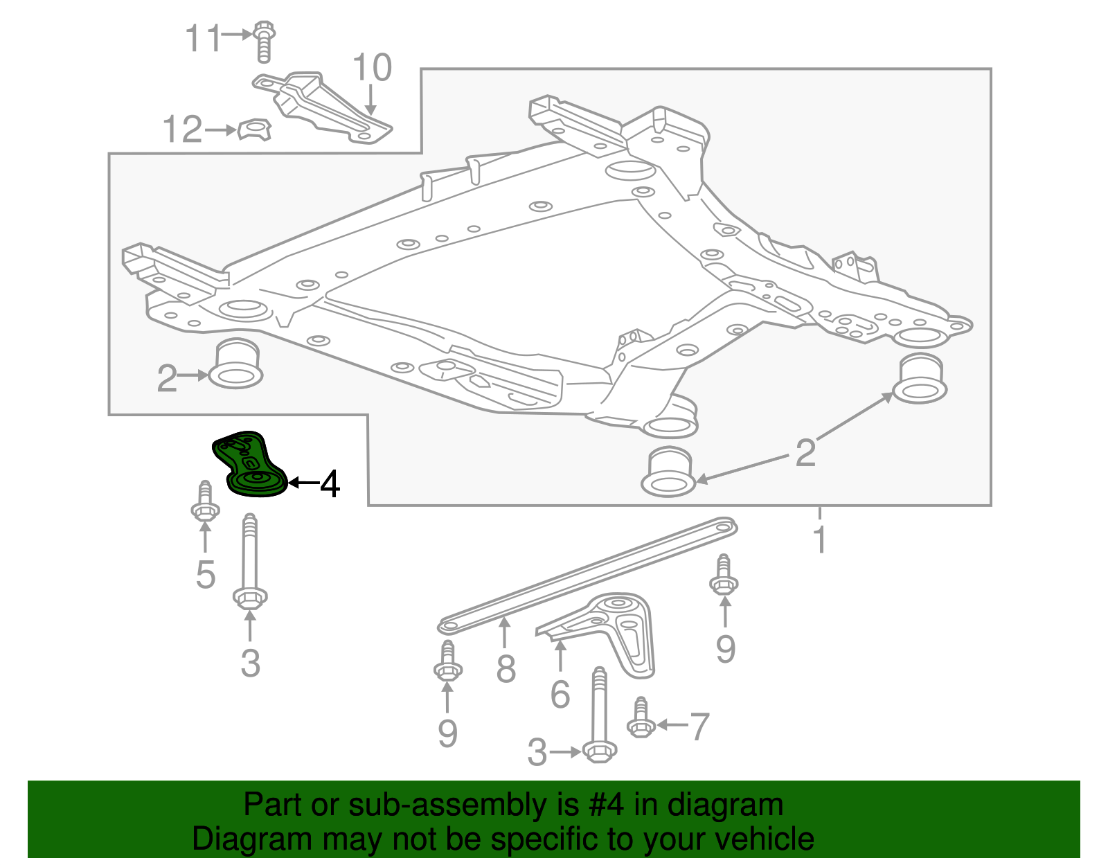 Front Cradle Front Passenger Side Brace - GM (84346089)