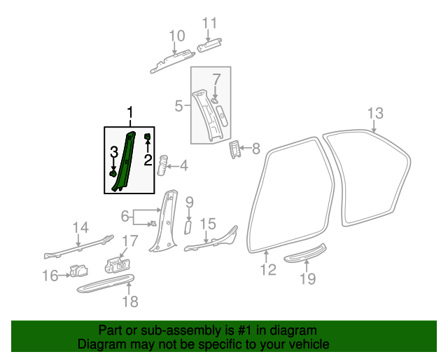 20012002 Lexus IS300 Windshield Pillar Trim 6221153022B0 Lexus of
