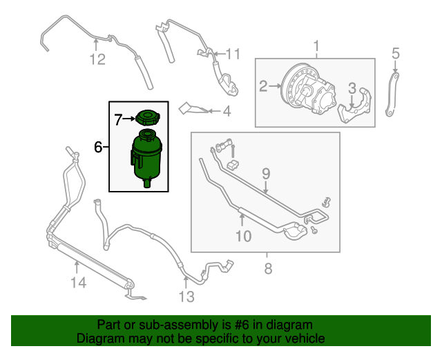 2008-2015 Land Rover LR2 Power Steering Pump Reservoir LR000578 ...