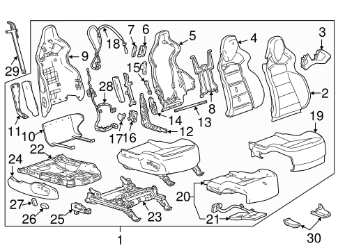 Passenger Seat Components for 2017 Chevrolet Corvette GM Parts Center