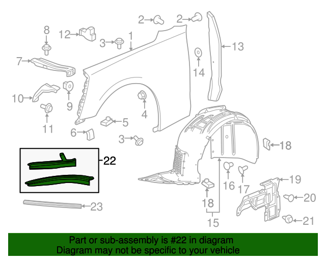 20172022 Chevrolet Camaro Front Tire Front Air Deflector 84234055