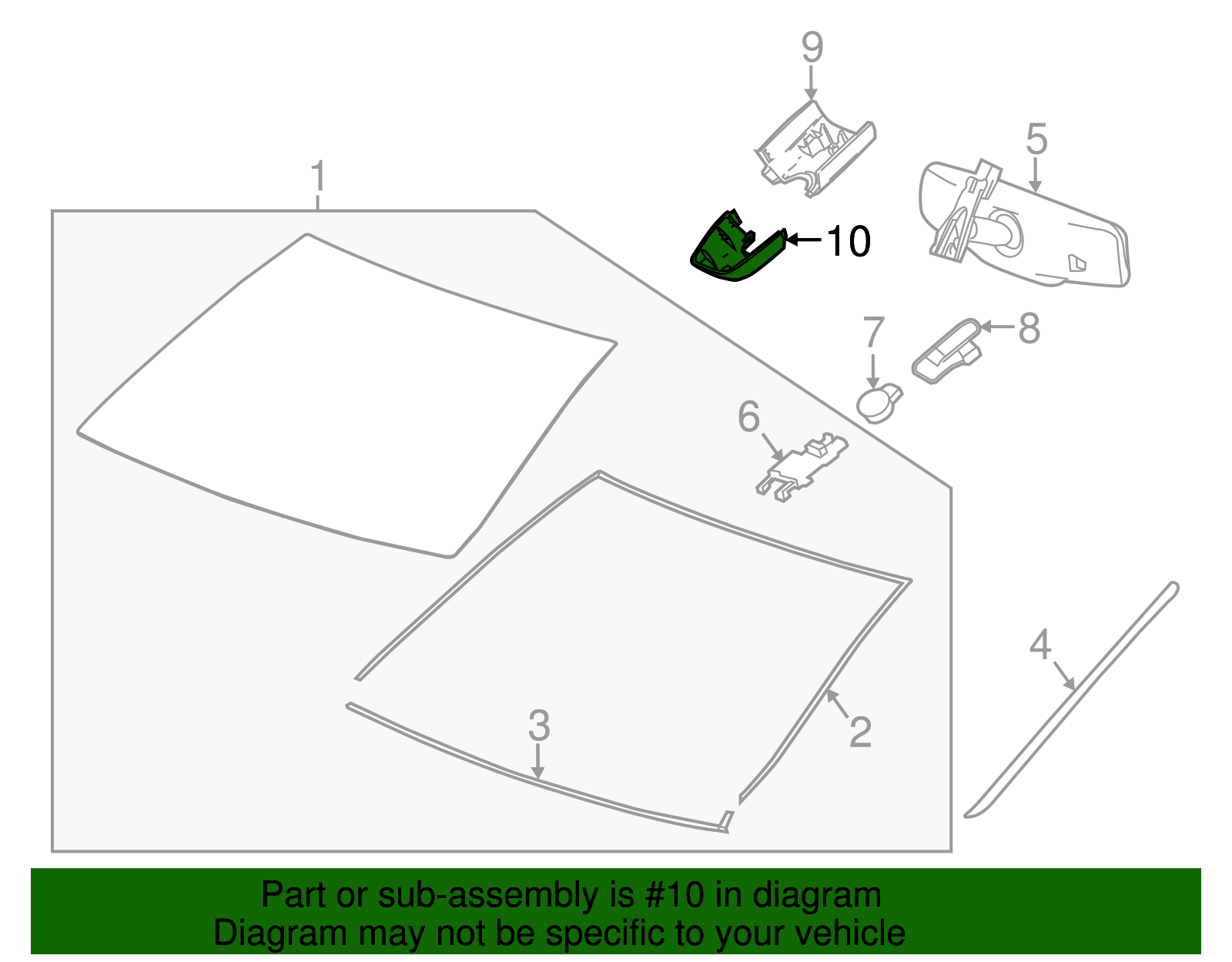 Windshield Multi-Function Sensor Mount Bracket Lower Cover - GM (84043622)