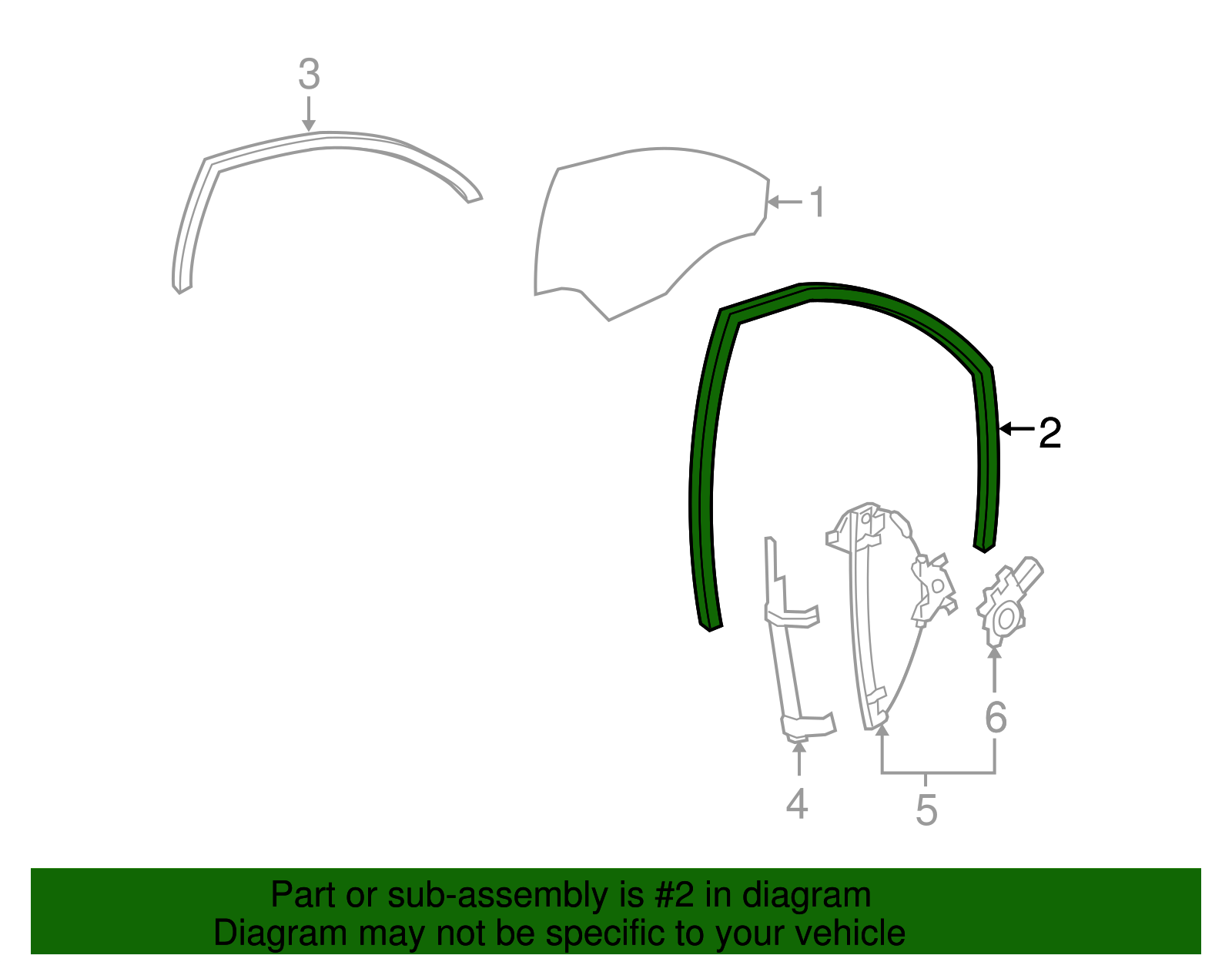 Driver Side Front Door Window Channel - GM (96624300)