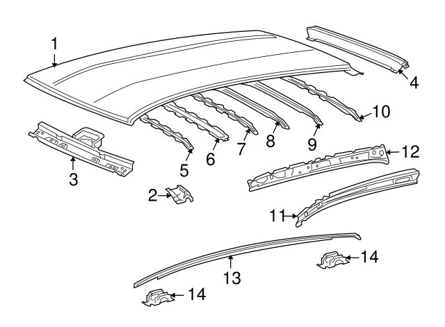 TOYOTA Genuine 4RUNNER 2010-21 Front Roof Drip Side Moulding LH RH Set