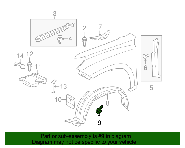 20032021 Lexus Fender Liner Grommet 90189A0002 LexusOfKendall