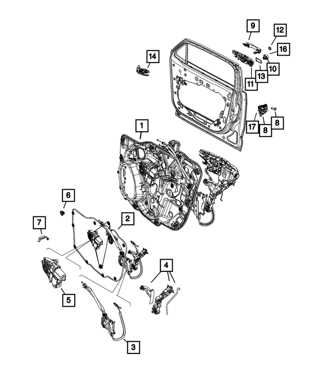 20192023 Jeep Renegade Front Door Module, Left 68504304AA Mopar eStore