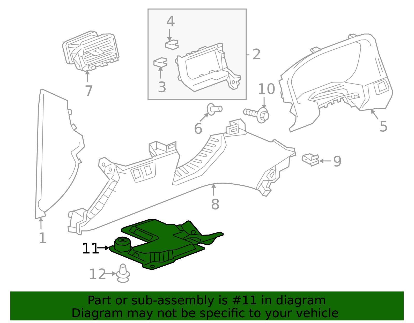 Passenger Side Dash Panel - GM (84452245)