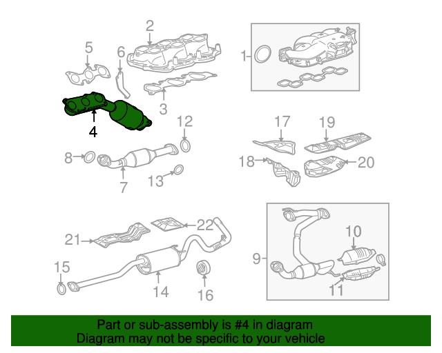 20052008 Toyota Exhaust Manifold 171400P260 Toyota Parts