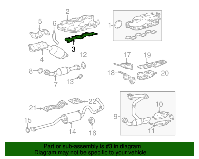 20032015 Toyota Engine Intake Manifold Gasket 17177AD010 Toyota