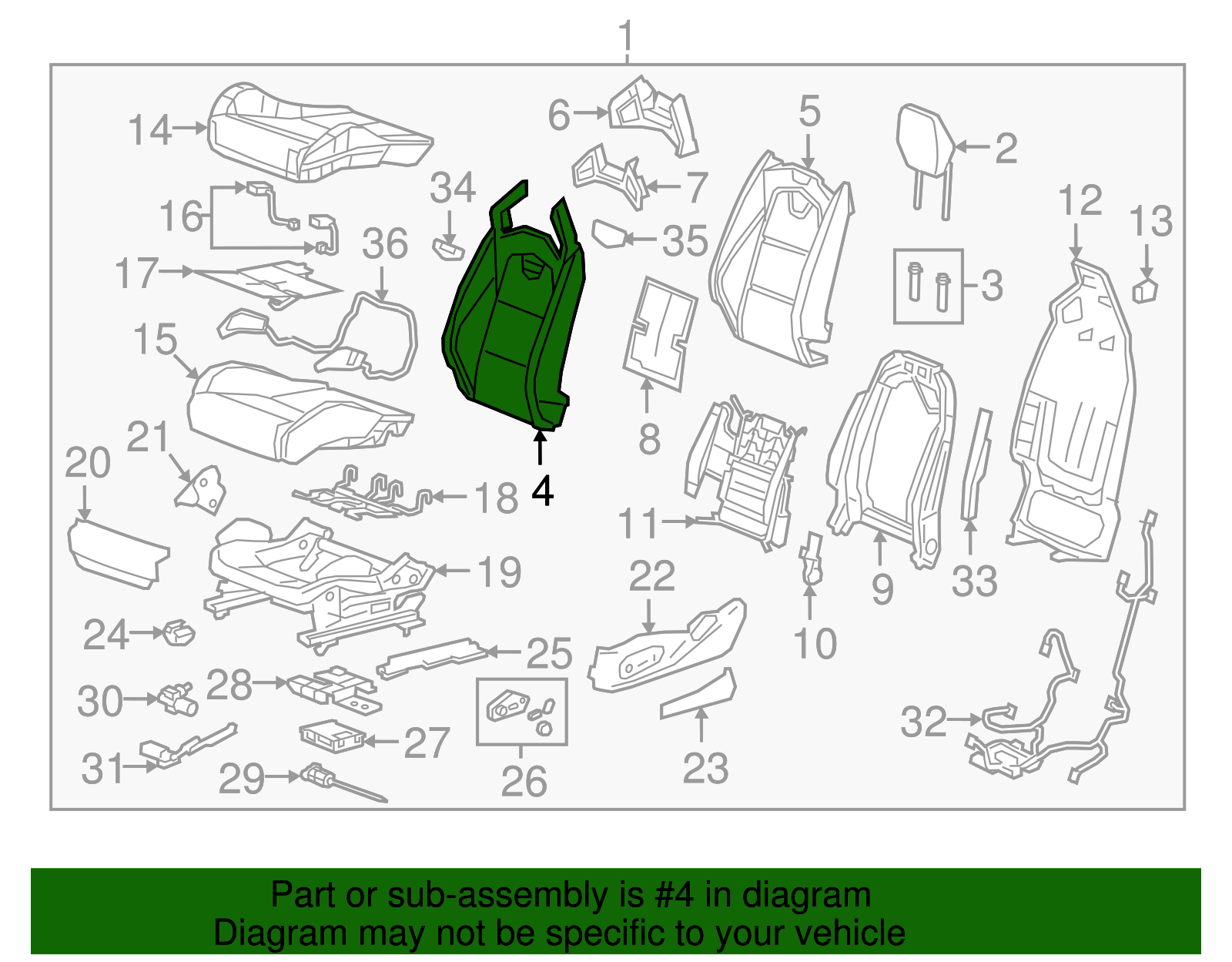 Seat, Front                                *Black - GM (84054074)