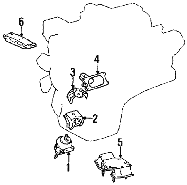 Genuine Toyota 12371-50060 Transmission Mount for Lexus LS400