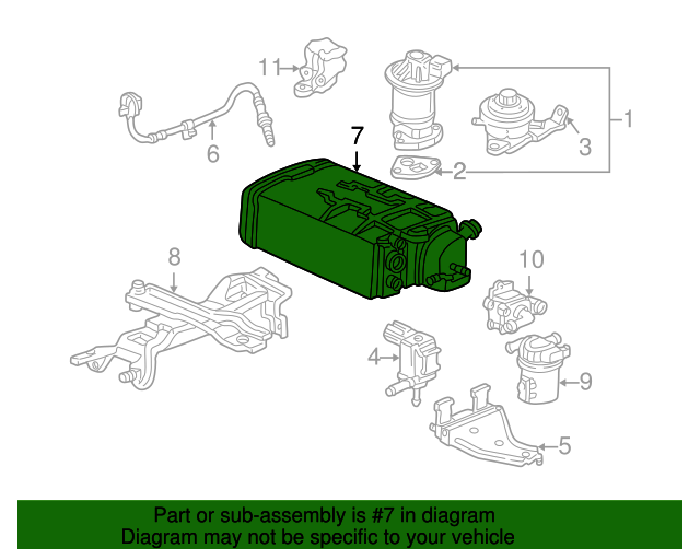 17011S84A00 Vapor Canister 19982002 Honda Accord Honda Parts Online