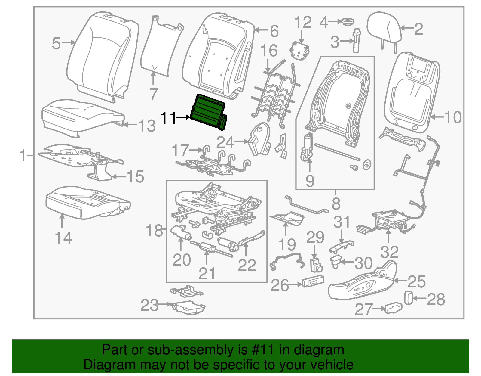 Driver Seat Lumbar Support - Buick (90926882)