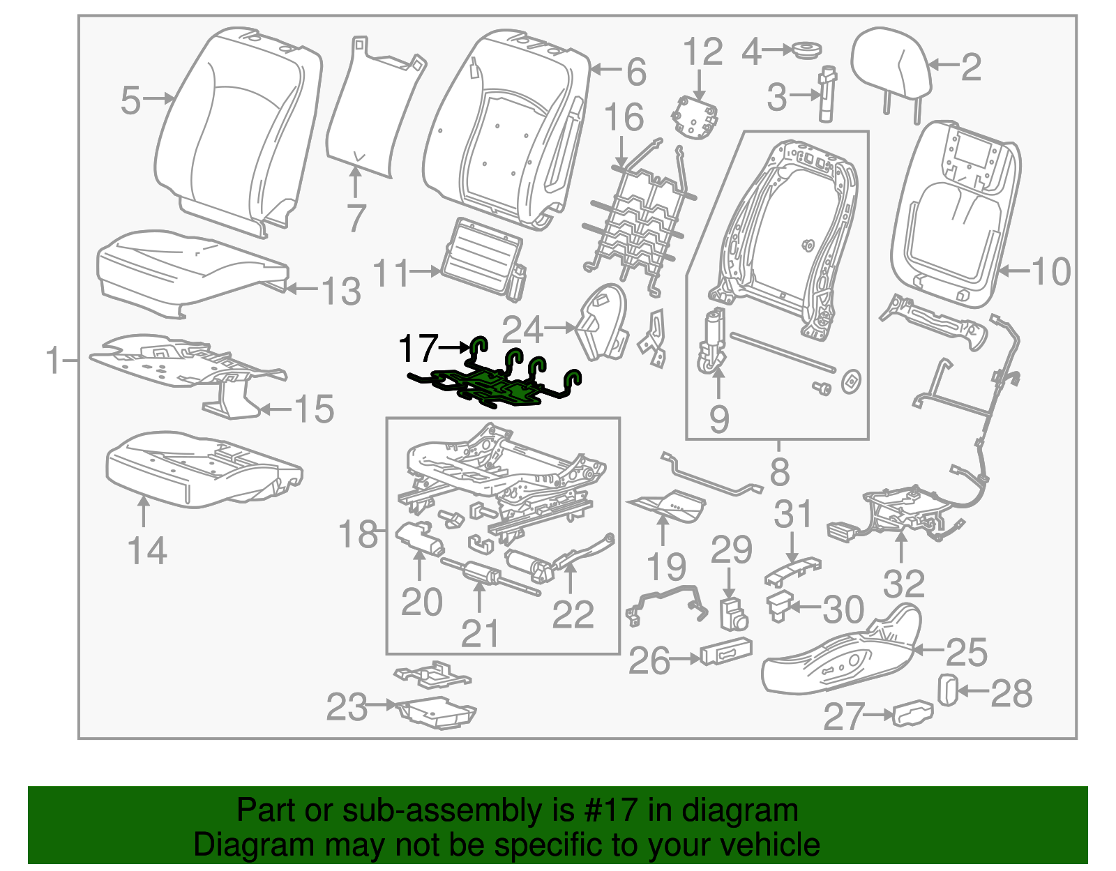 Front Seat Cushion Pad Support - Buick (90873219)