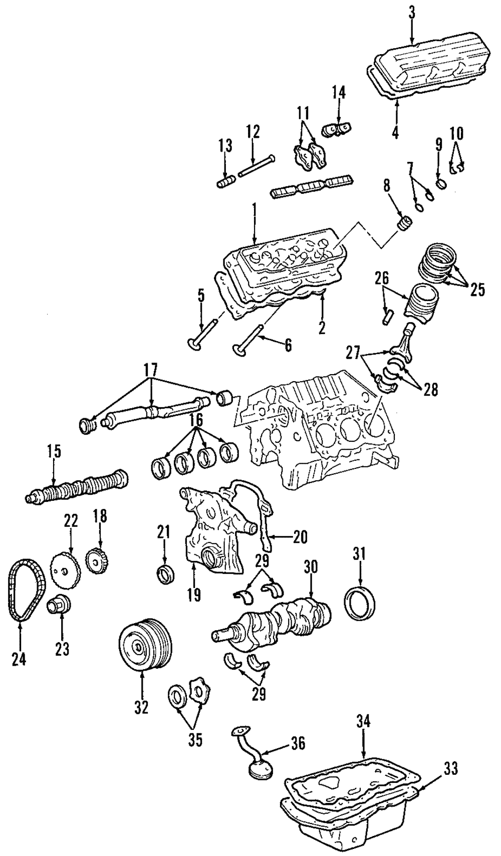 Engine Cylinder Head Gasket Kit with Gaskets and Seals - GM (89017814)
