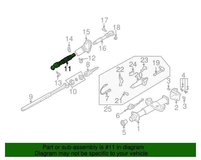19992013 GM Steering Gear Coupling Shaft 25958109 GM