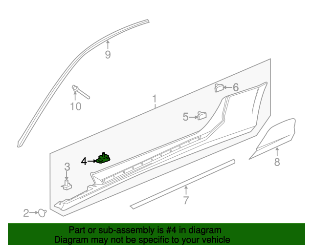 20142024 GM Rocker Panel Molding Retainer 11611435