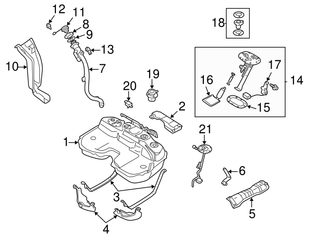 2005 Subaru Impreza Fuel Pump Assembly 42021FE090 TascaParts