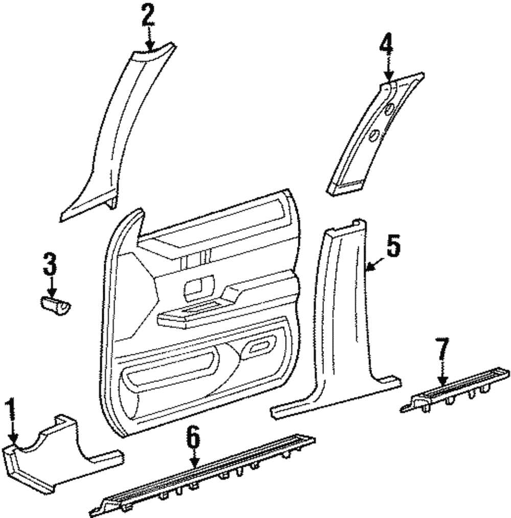 Center Pillar Trim - Ford (XW7Z-5424347-BAA)