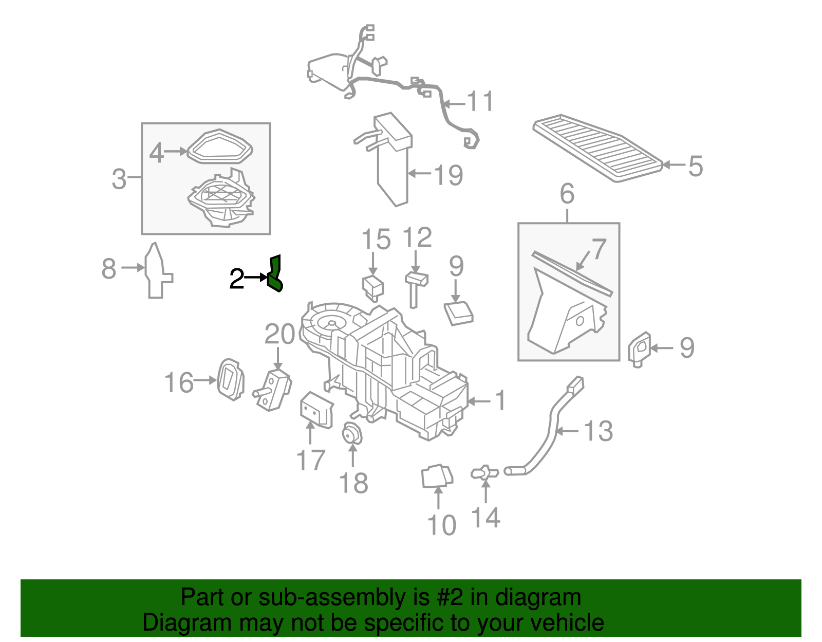 Evaporator Assembly Mount Bracket - Ford (YL8Z-19A804-AA)