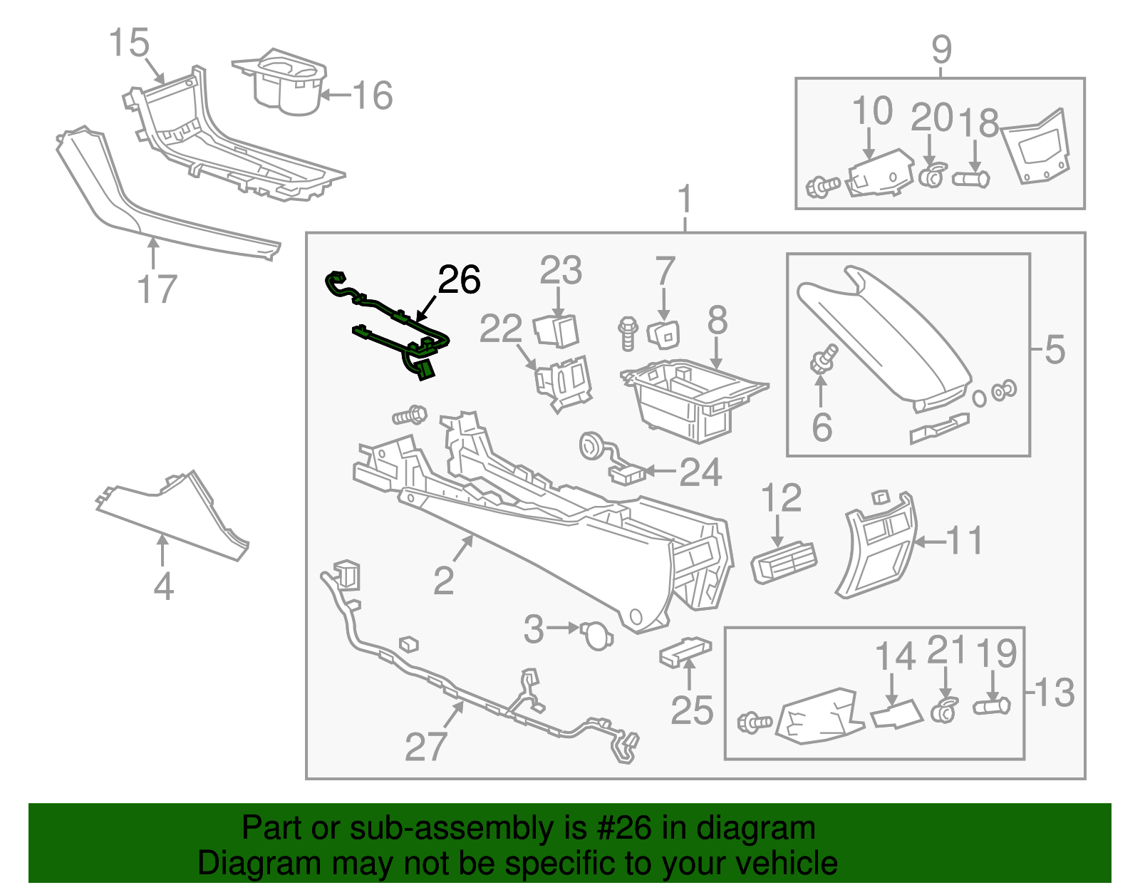 Console Wiring Harness - Cadillac (84113403)