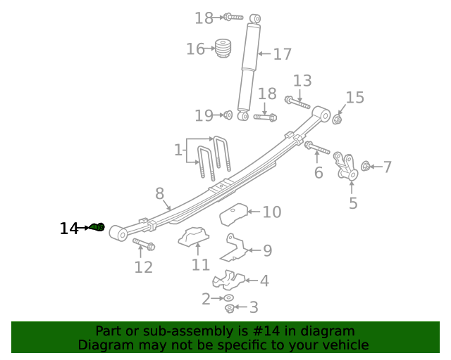 20192020 GM Leaf Spring Nut 11602031