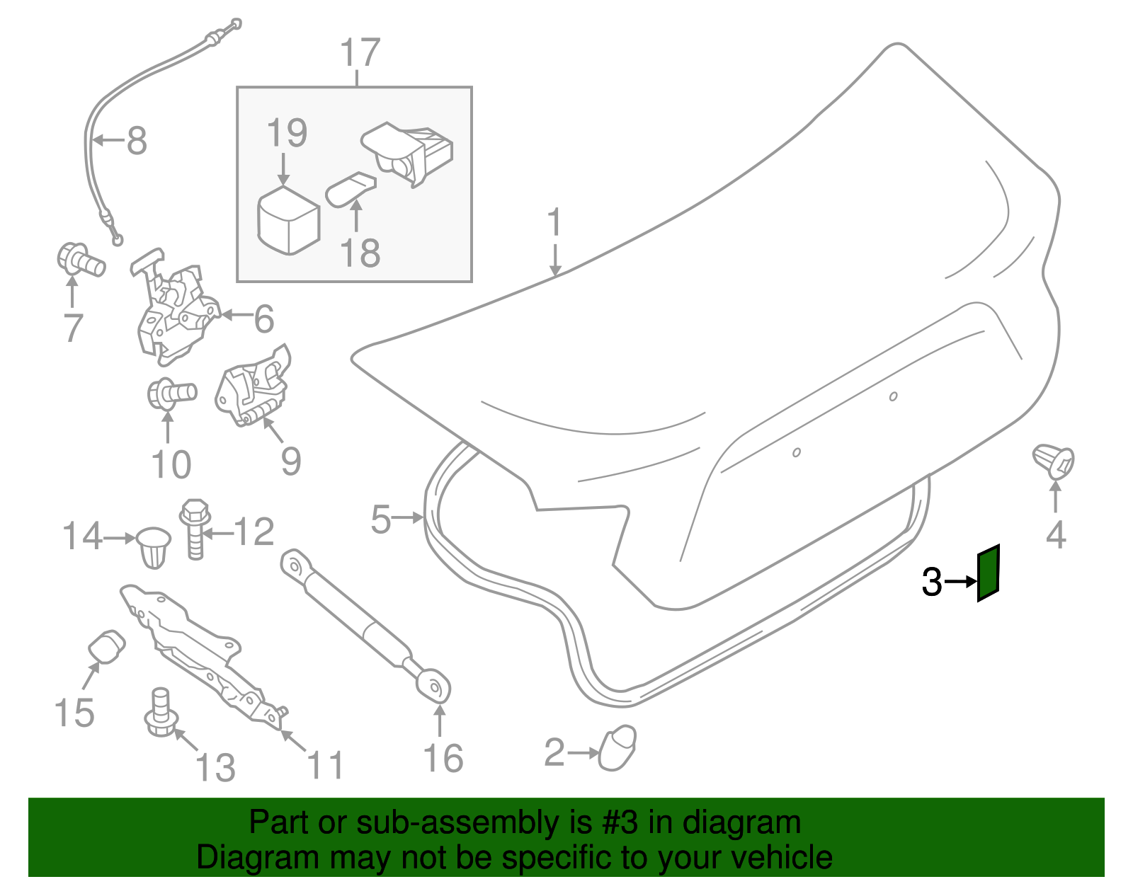 Trunk Lid Cushion - Scion (SU003-01543)
