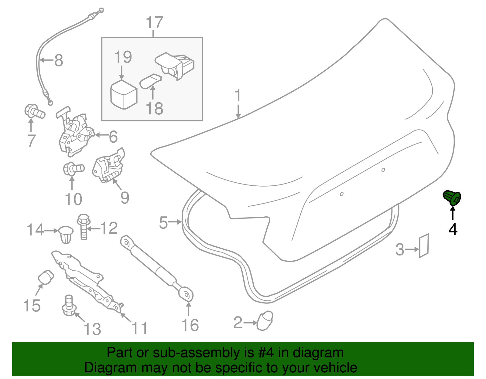 Trunk Lid Grommet - Scion (SU003-03021)