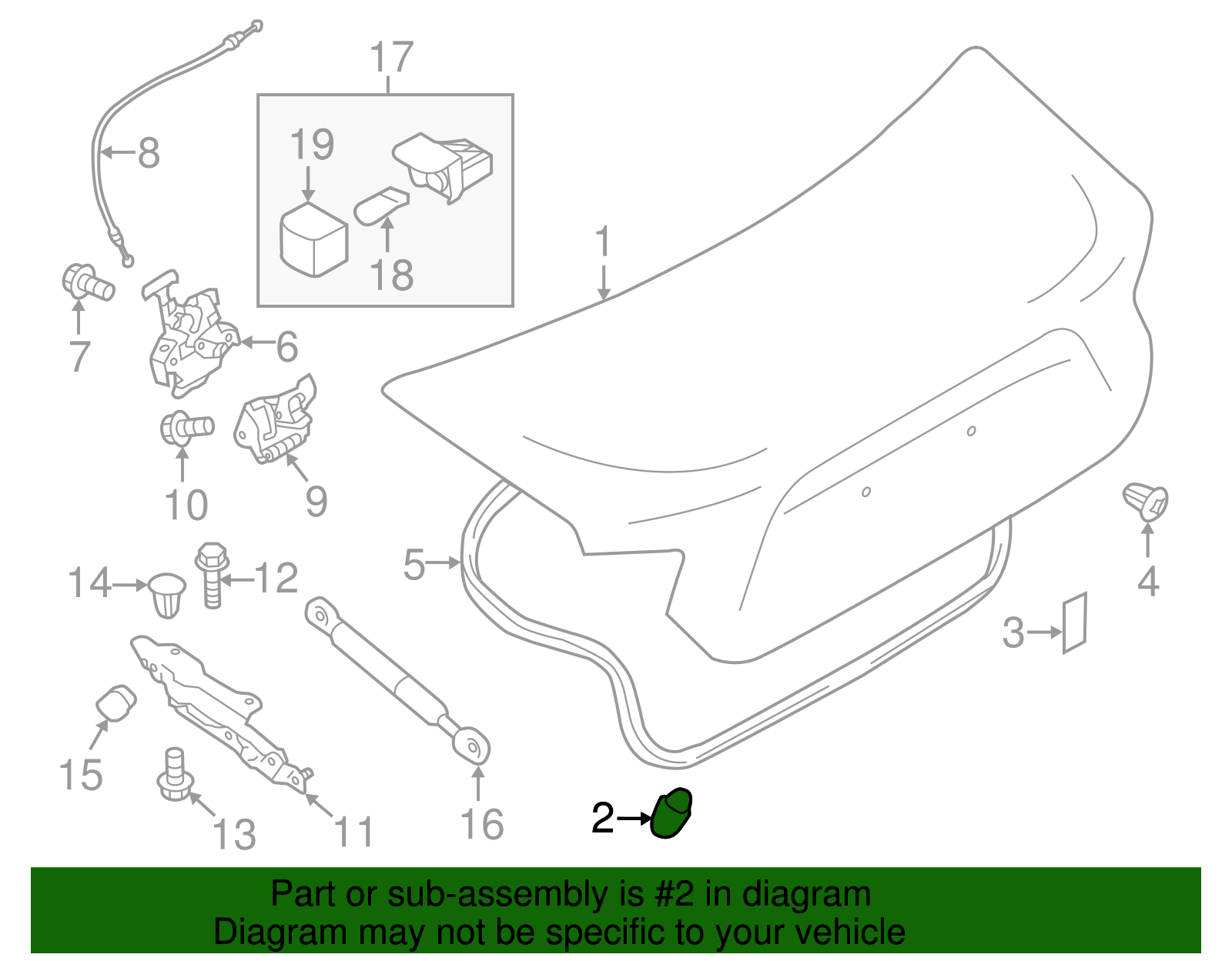 Trunk Lid Bumper - Scion (SU003-05129)