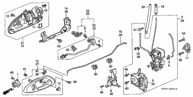 Front Genuine Honda 72140-S84-A01ZG Door Handle Assembly Right Front Genuine Honda 72140-S84-A01ZG Door Handle Assembly Right