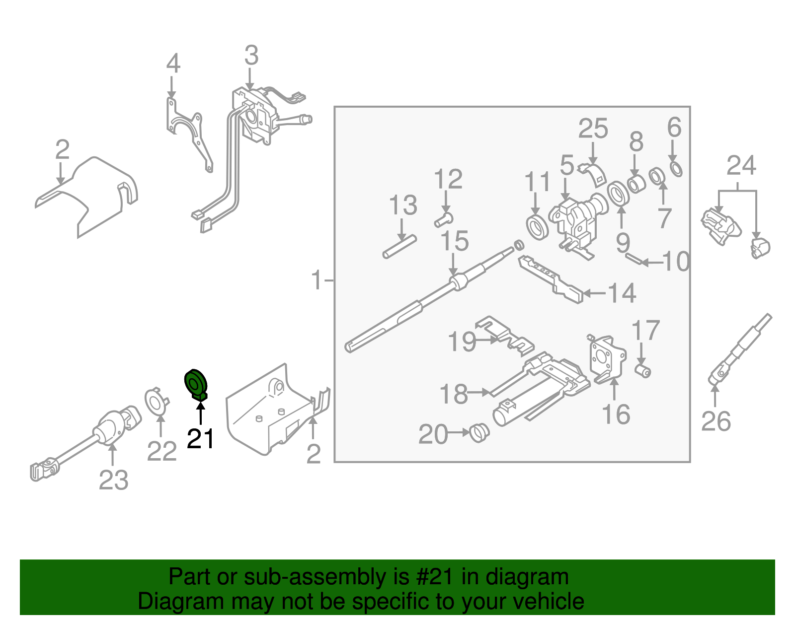 Steering Wheel Position Sensor - GM (26104070)