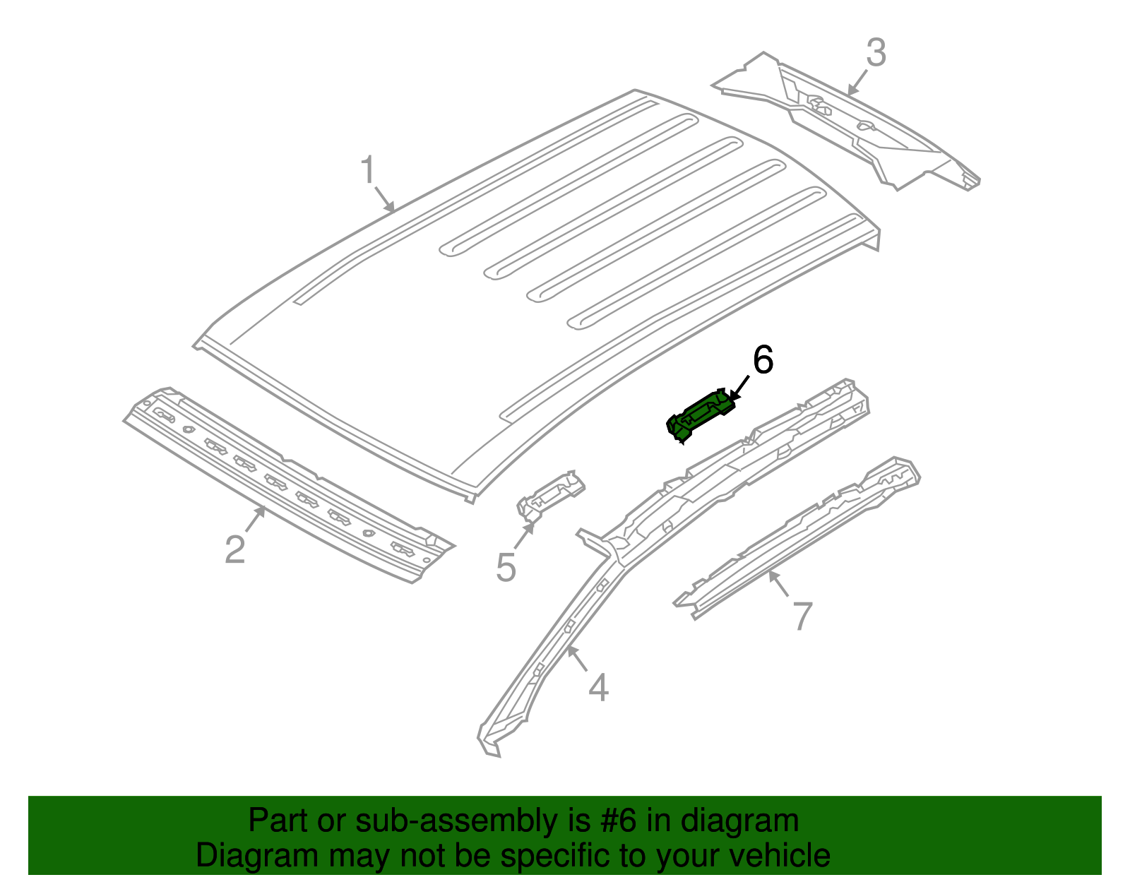 Inner Windshield Pillar Rear Bracket - Volkswagen (7L0-817-771-C)