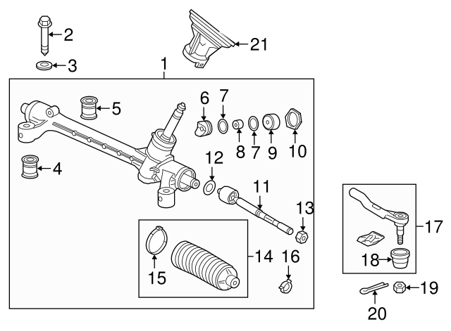 Genuine Honda 53416-STK-A02 Steering Rack Guide