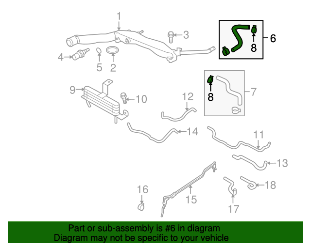 20102012 Subaru Heater Hose 21204AB150 Subaru Parts Store